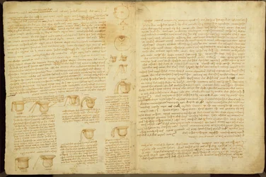 Eine Seite aus dem Codex Leicester, 1508-12